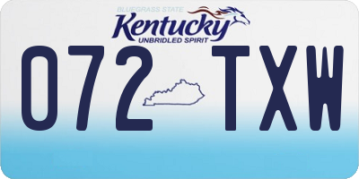 KY license plate 072TXW