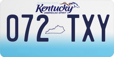 KY license plate 072TXY