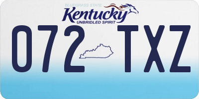 KY license plate 072TXZ