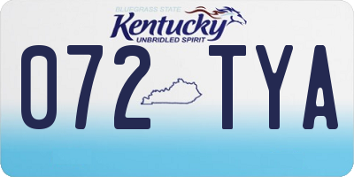 KY license plate 072TYA