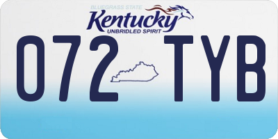 KY license plate 072TYB