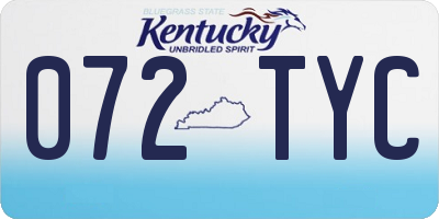 KY license plate 072TYC