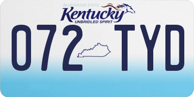 KY license plate 072TYD