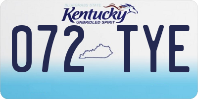 KY license plate 072TYE