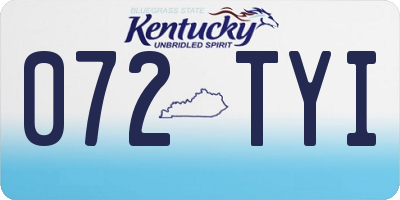 KY license plate 072TYI