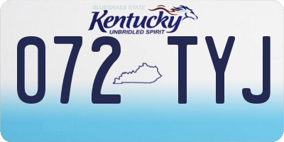 KY license plate 072TYJ