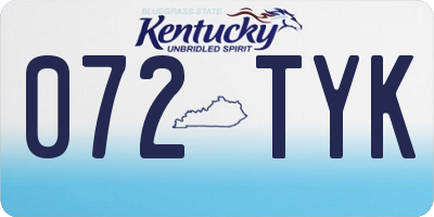 KY license plate 072TYK