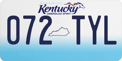KY license plate 072TYL