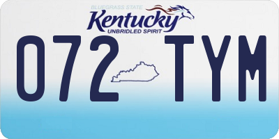 KY license plate 072TYM