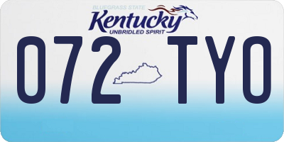 KY license plate 072TYO