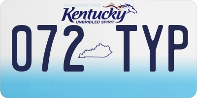 KY license plate 072TYP