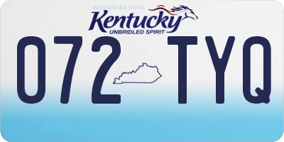 KY license plate 072TYQ