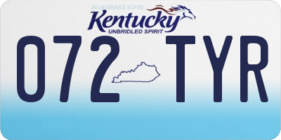 KY license plate 072TYR