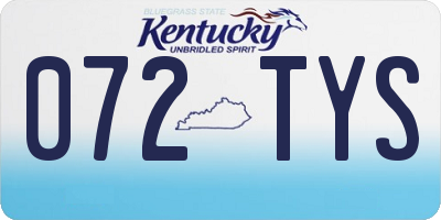 KY license plate 072TYS
