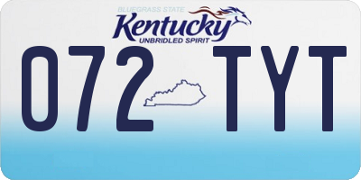 KY license plate 072TYT