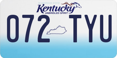 KY license plate 072TYU