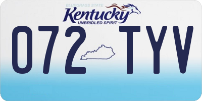 KY license plate 072TYV