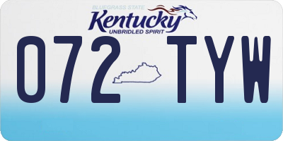 KY license plate 072TYW