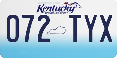 KY license plate 072TYX