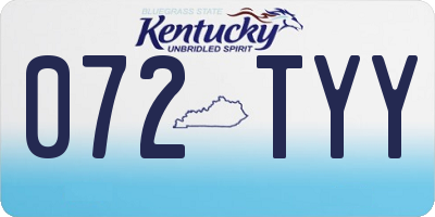 KY license plate 072TYY