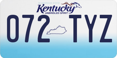 KY license plate 072TYZ