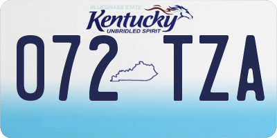 KY license plate 072TZA