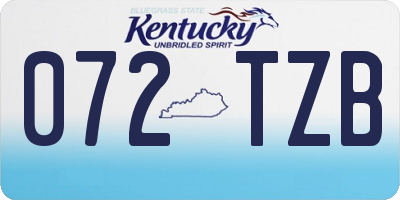 KY license plate 072TZB