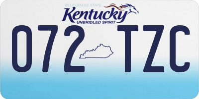 KY license plate 072TZC
