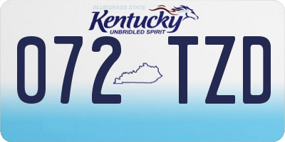 KY license plate 072TZD