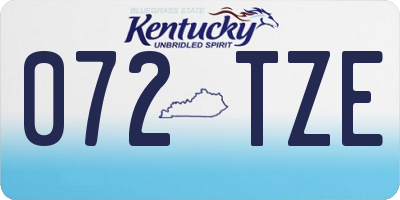 KY license plate 072TZE
