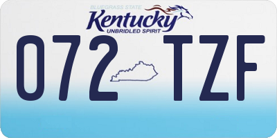 KY license plate 072TZF