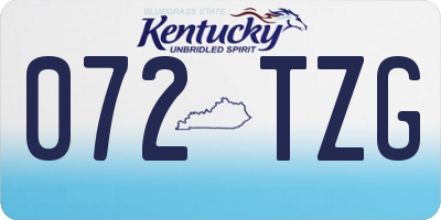 KY license plate 072TZG