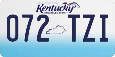 KY license plate 072TZI