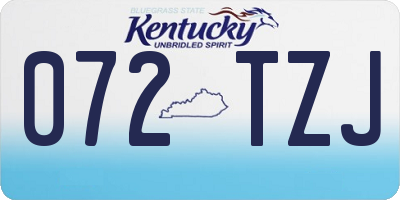 KY license plate 072TZJ
