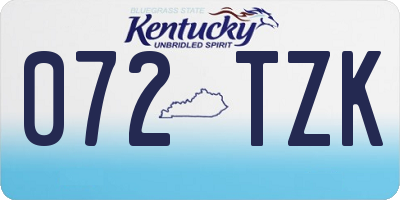 KY license plate 072TZK