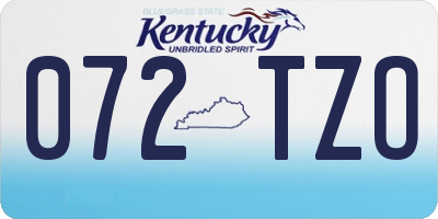 KY license plate 072TZO