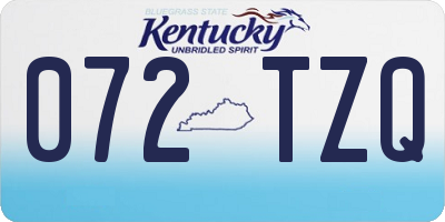 KY license plate 072TZQ