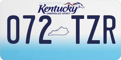 KY license plate 072TZR