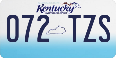 KY license plate 072TZS