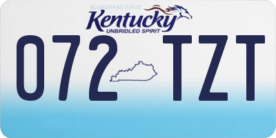 KY license plate 072TZT