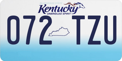 KY license plate 072TZU
