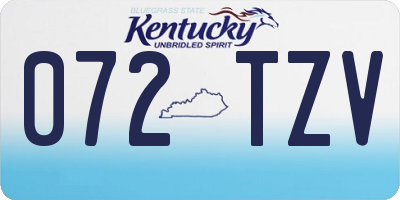KY license plate 072TZV