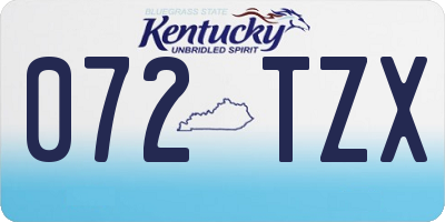 KY license plate 072TZX