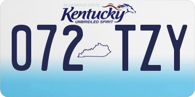 KY license plate 072TZY