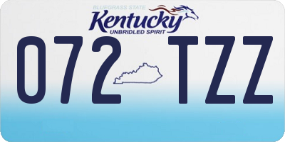 KY license plate 072TZZ