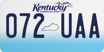 KY license plate 072UAA