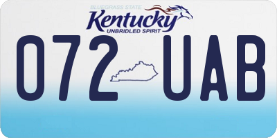 KY license plate 072UAB