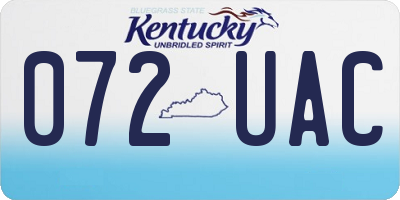 KY license plate 072UAC