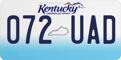 KY license plate 072UAD