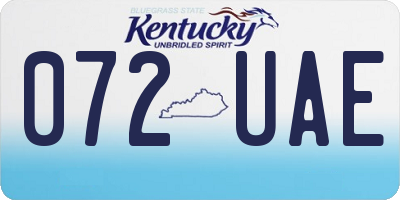 KY license plate 072UAE